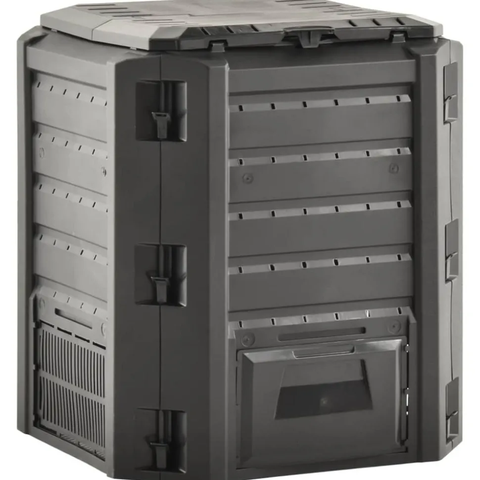 VIDAXL - Composteur de jardin noir 380 l