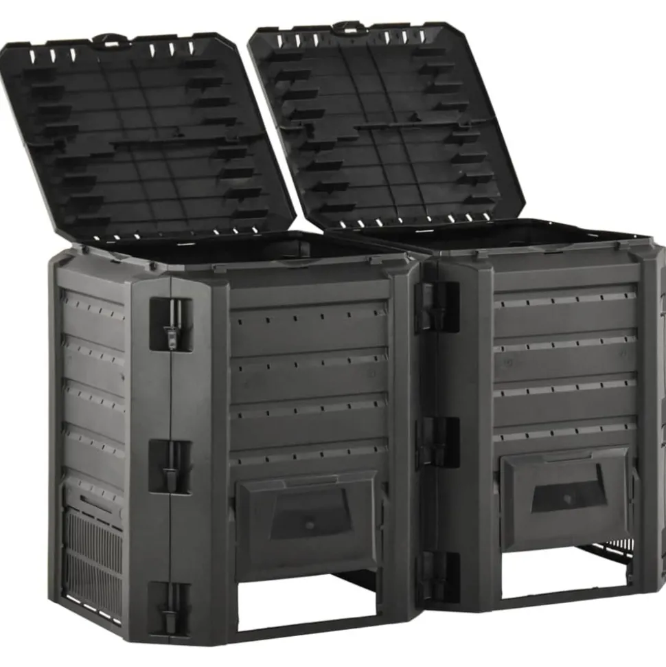 VIDAXL - Composteur de jardin noir 800 l