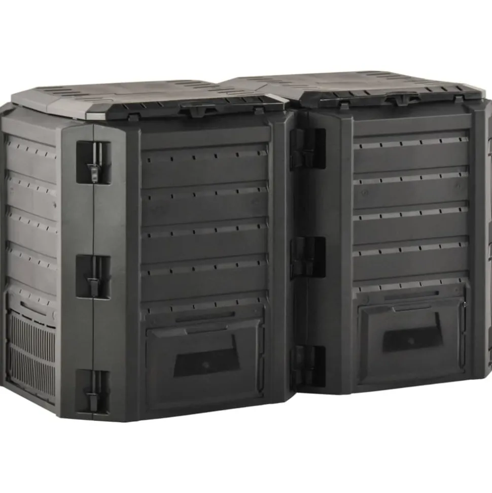 VIDAXL - Composteur de jardin noir 800 l