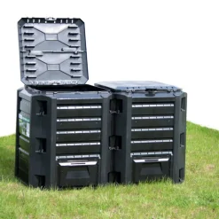 VIDAXL - Composteur de jardin noir 1600 l