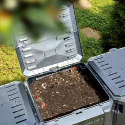VIDAXL - Composteur de jardin noir 1600 l