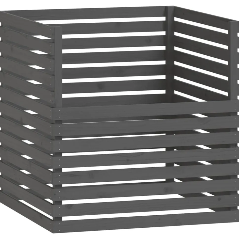 VIDAXL - Composteur gris 100x100x102 cm bois massif de pin