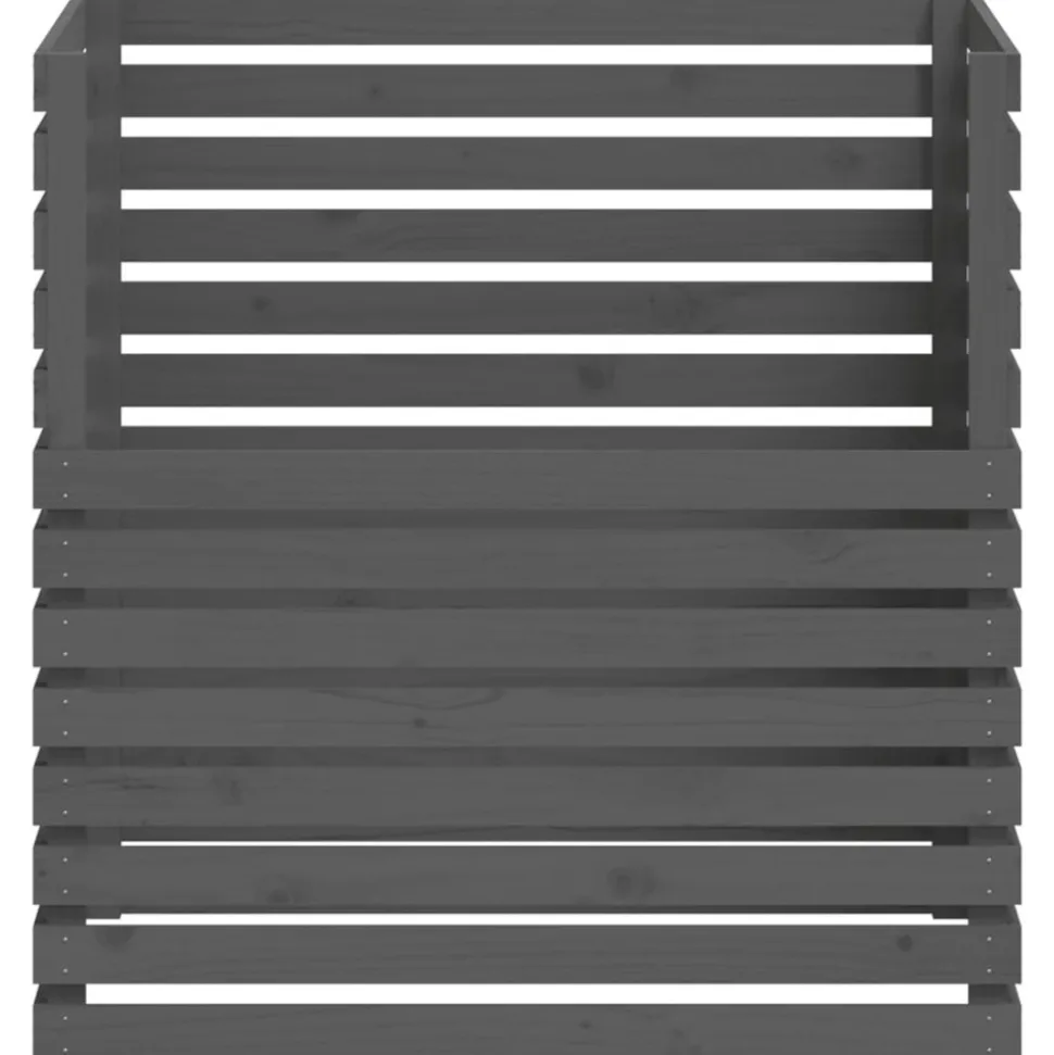 VIDAXL - Composteur gris 100x100x102 cm bois massif de pin