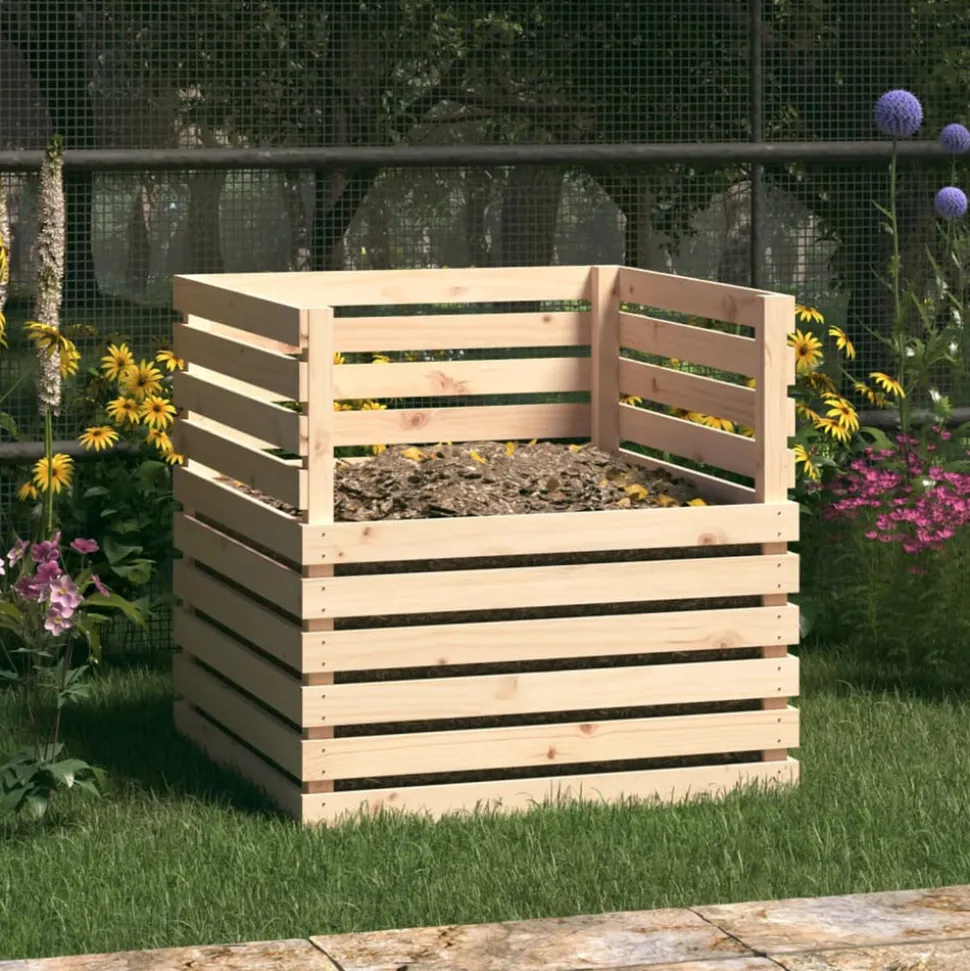 VIDAXL - Composteur 80x80x78 cm bois massif de pin