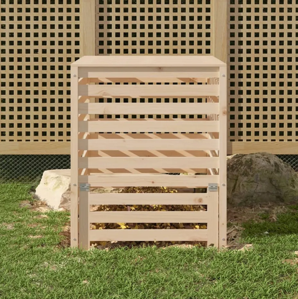 VIDAXL - Composteur 82,5x82,5x99,5 cm bois massif de pin