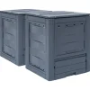 VIDAXL - Composteurs de jardin 2 pcs gris 60x60x73 cm 520 l