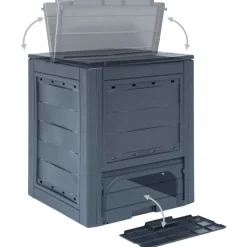 VIDAXL - Composteurs de jardin 2 pcs gris 60x60x73 cm 520 l