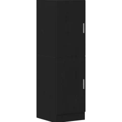 VIDAXL - Ensemble d'armoires de cuisine 2 pcs noir bois d'ingénierie