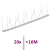 VIDAXL - Ensemble de 20 pointes à 5 rangées contre oiseaux inox 10 m