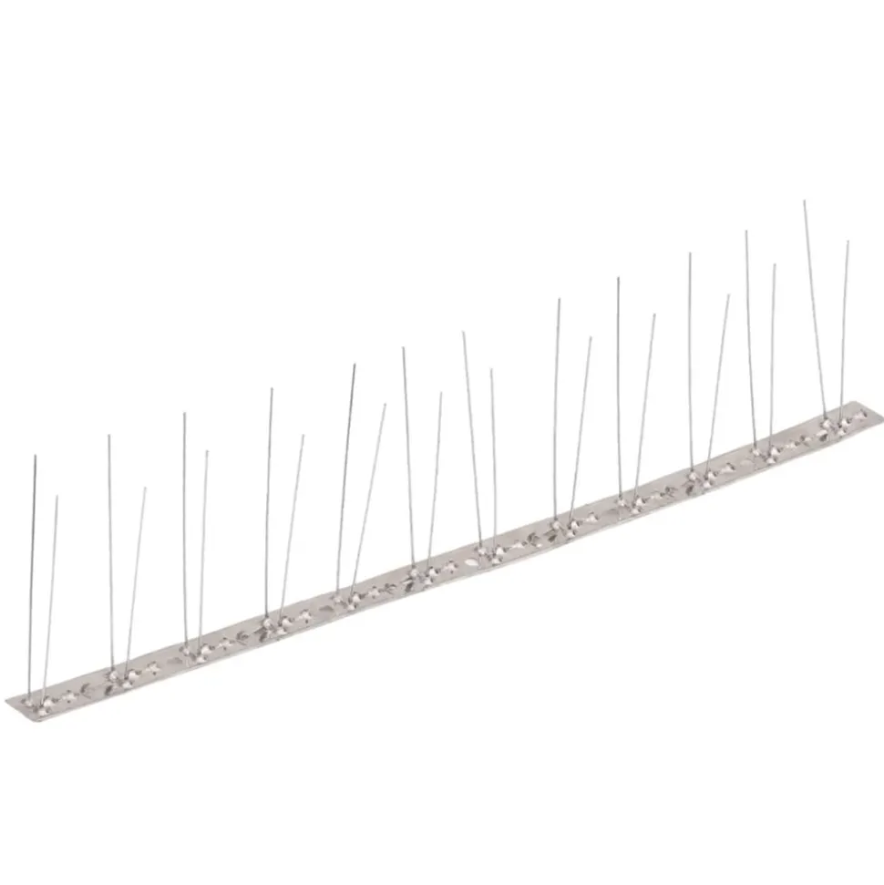 VIDAXL - Ensemble de 6 pointes à 2 rangées contre oiseaux inox 3 m