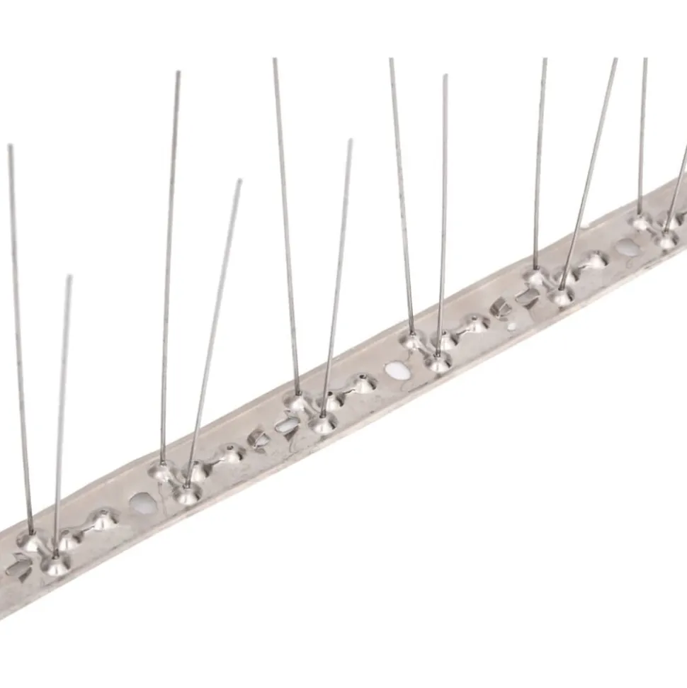 VIDAXL - Ensemble de 6 pointes à 2 rangées contre oiseaux inox 3 m