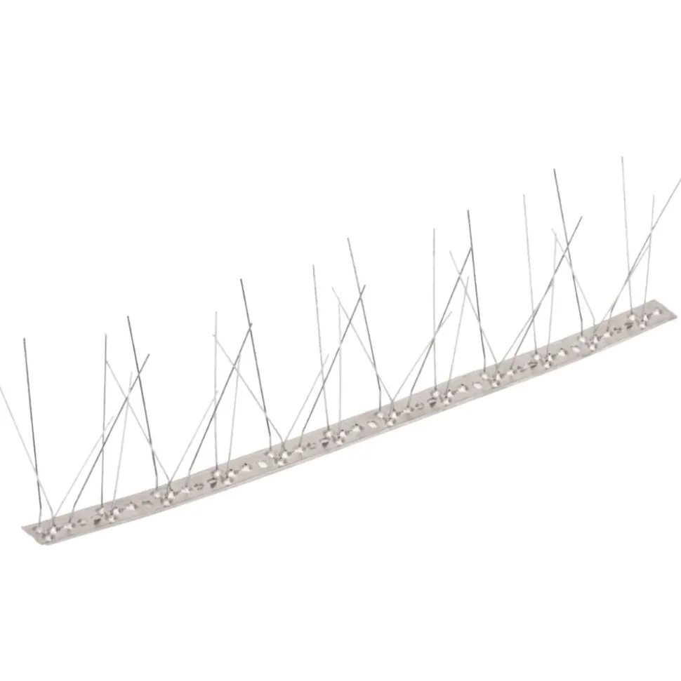 VIDAXL - Ensemble de 6 pointes à 5 rangées contre oiseaux inox 3 m