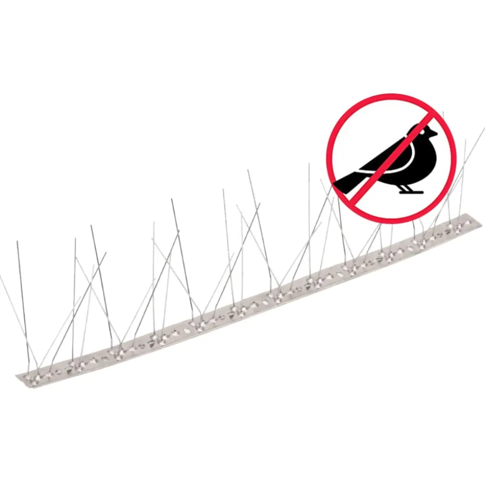 VIDAXL - Ensemble de 6 pointes à 5 rangées contre oiseaux inox 3 m