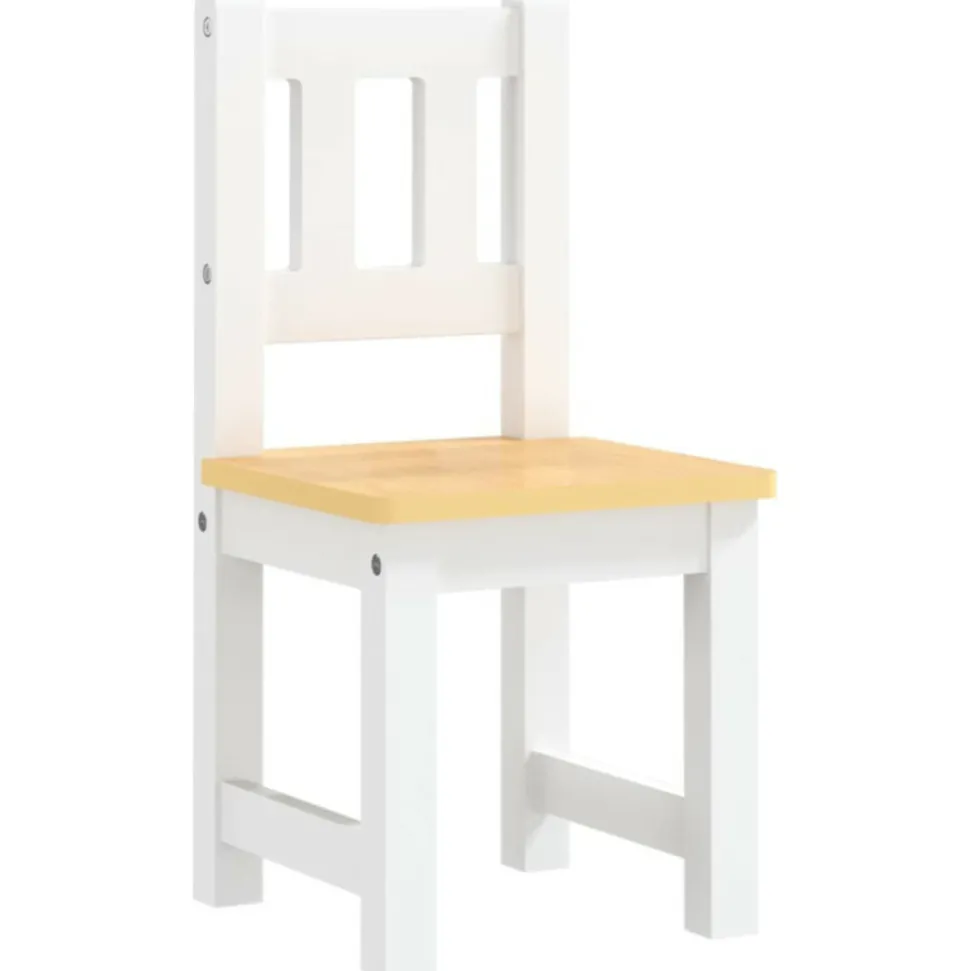 VIDAXL - Ensemble de table et chaises pour enfants 3 pcs blanc et beige