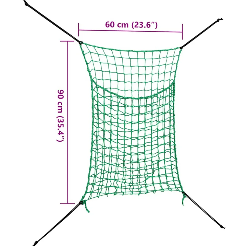 VIDAXL - Filet à foin 2 pcs rectangulaire 0,9 x 1 m pp