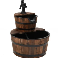 VIDAXL - Fontaine à eau avec pompe 44,5x44,5x58 cm bois de sapin massif