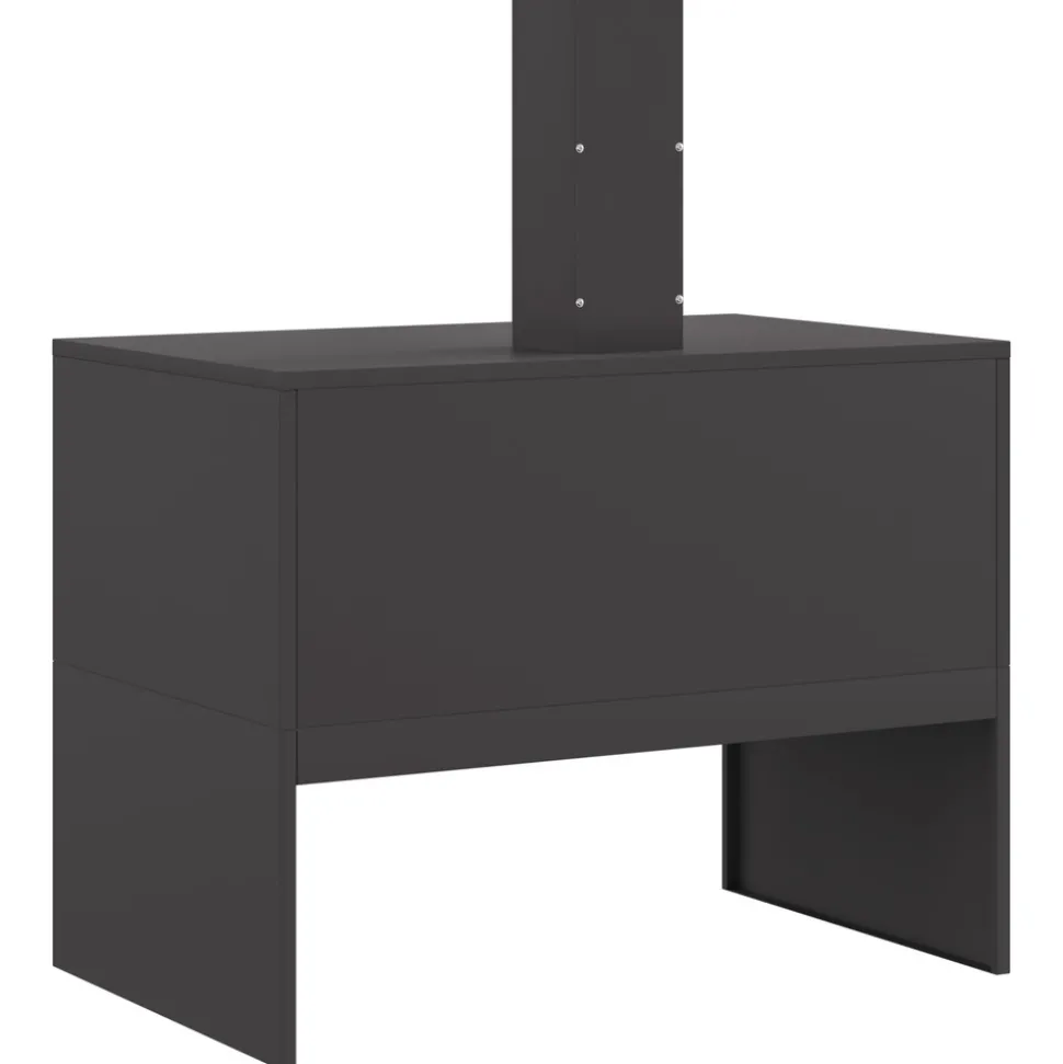 VIDAXL - Foyer avec cheminée noir 80x50x96 cm acier