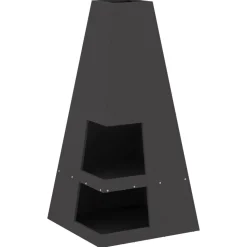 VIDAXL - Foyer avec rangement pour bûches noir 50x50x100 cm acier