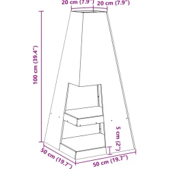 VIDAXL - Foyer avec rangement pour bûches noir 50x50x100 cm acier