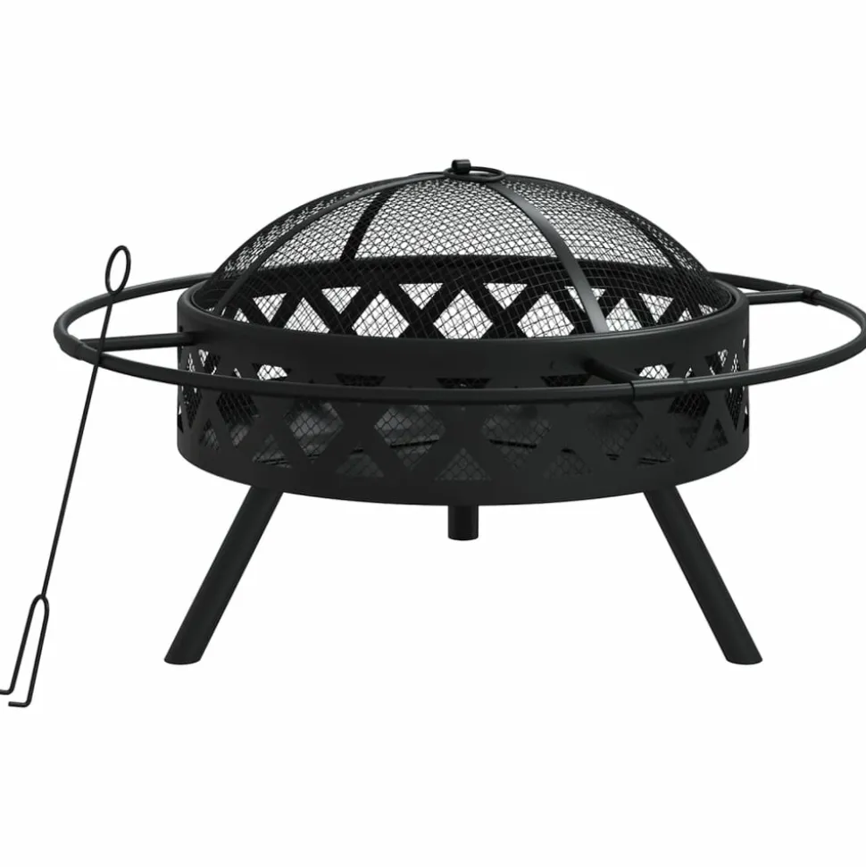VIDAXL - Foyer avec tisonnier 70 cm xxl acier