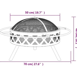 VIDAXL - Foyer avec tisonnier 70 cm xxl acier