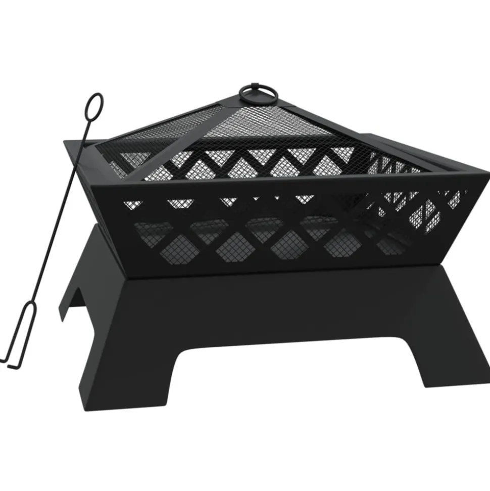 VIDAXL - Foyer avec tisonnier 50 cm xxl acier
