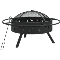 VIDAXL - Foyer avec tisonnier 70 cm xxl acier