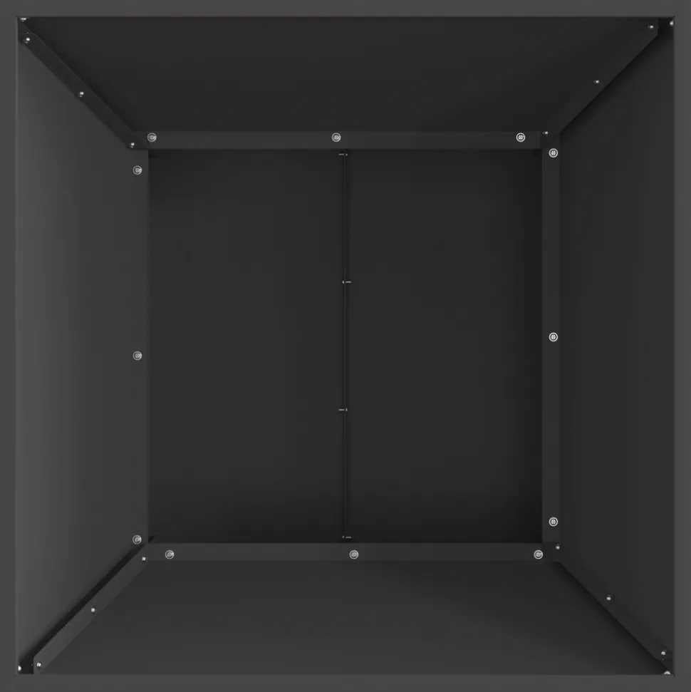 VIDAXL - Foyer carré noir 60x60x35 cm en acier