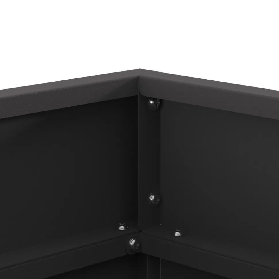 VIDAXL - Foyer carré noir 50x50x30 cm en acier
