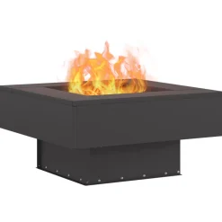 VIDAXL - Foyer carré noir 60x60x30 cm en acier