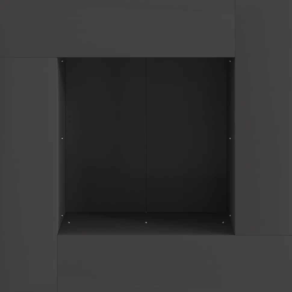 VIDAXL - Foyer carré noir 60x60x30 cm en acier
