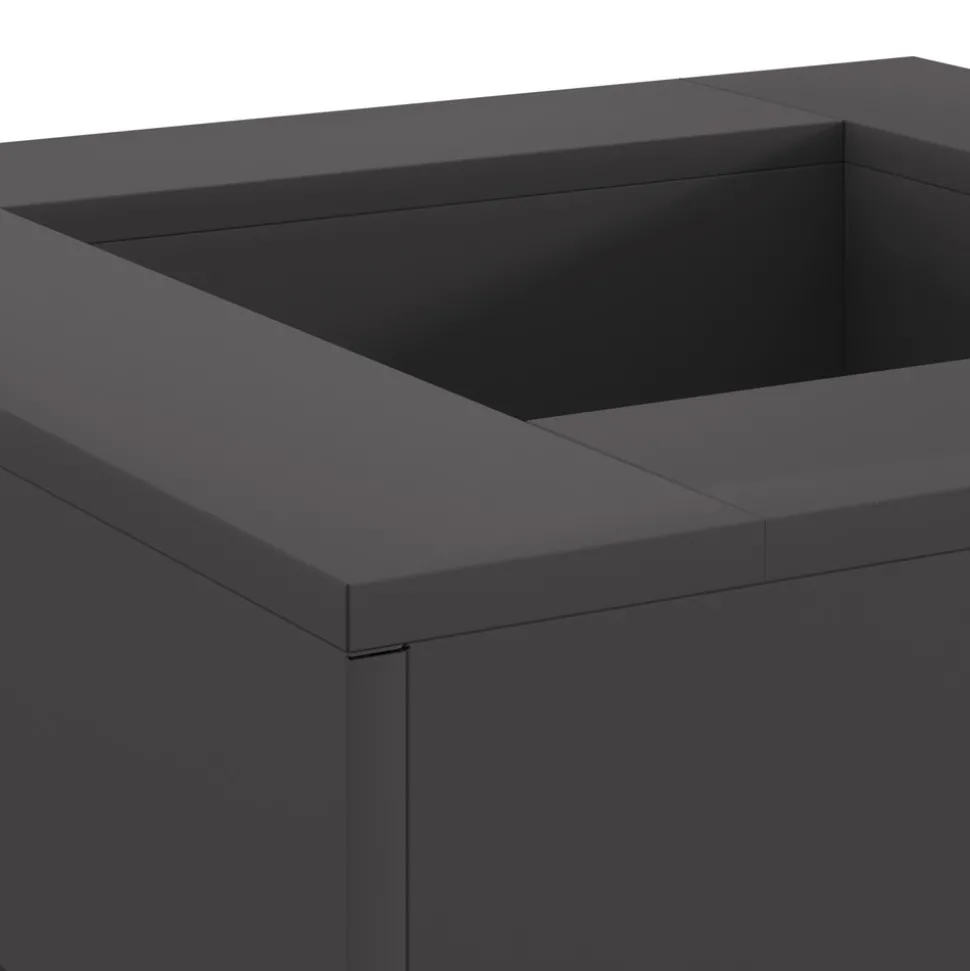 VIDAXL - Foyer carré noir 60x60x30 cm en acier
