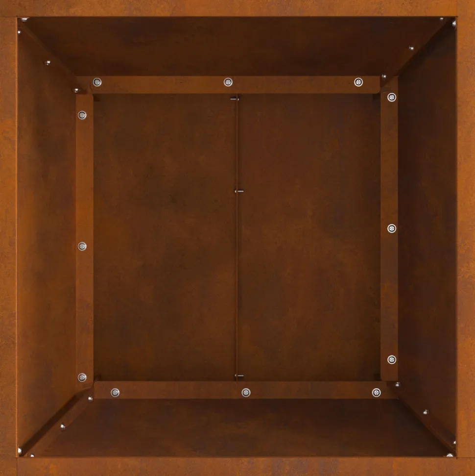 VIDAXL - Foyer carré 40x40x30 cm en acier vieilli