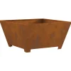 VIDAXL - Foyer carré 80x80x40 cm en acier weathering