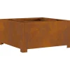 VIDAXL - Foyer carré 80x80x40 cm en acier weathering