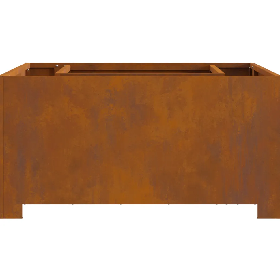 VIDAXL - Foyer carré 80x80x40 cm en acier weathering