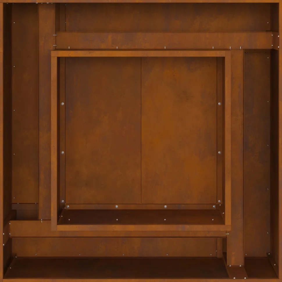 VIDAXL - Foyer carré 80x80x40 cm en acier weathering