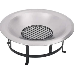 VIDAXL - Foyer extérieur avec gril en acier inoxydable 76 cm
