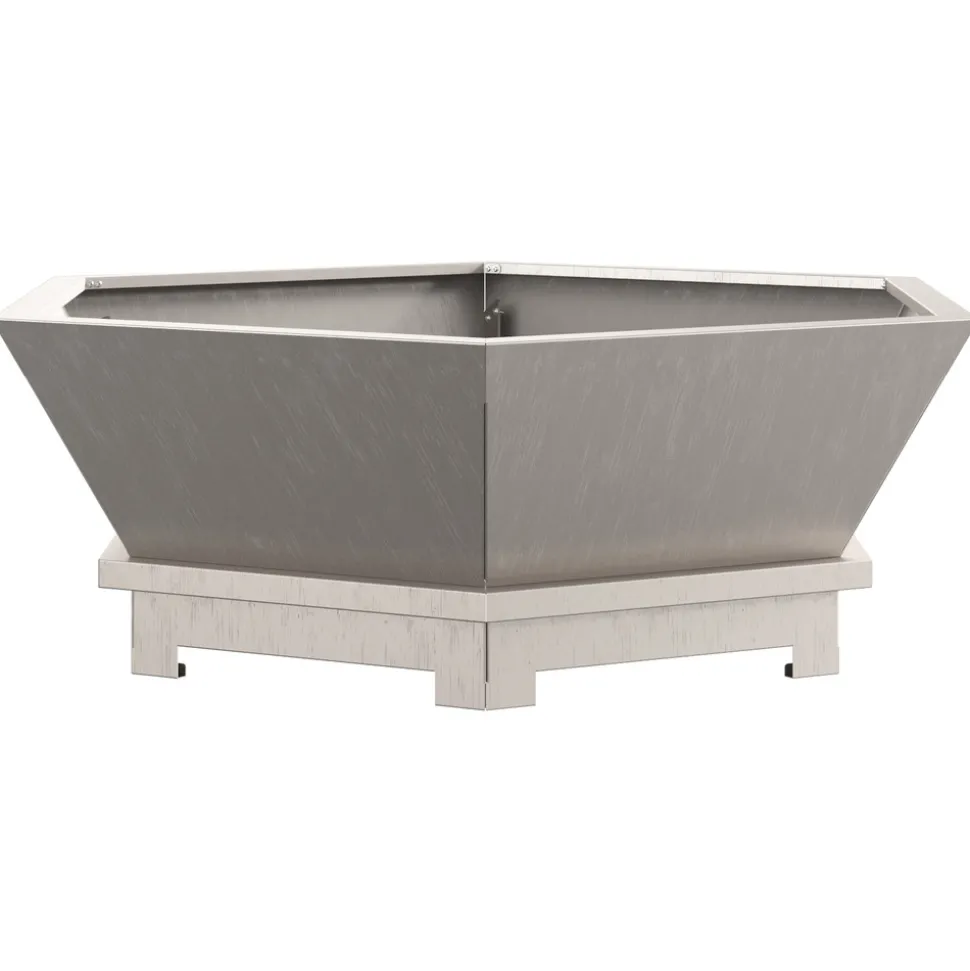 VIDAXL - Foyer hexagonal 75x75x28 cm acier weathering