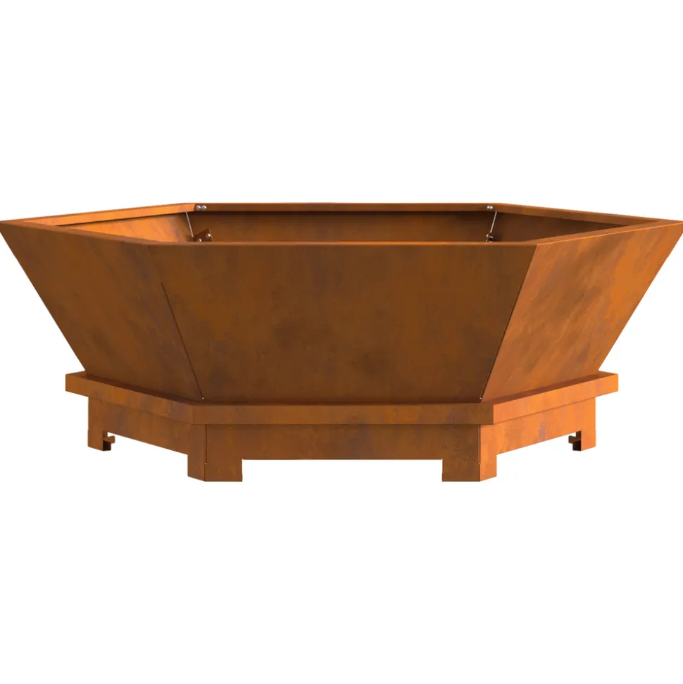 VIDAXL - Foyer hexagonal 75x75x28 cm acier weathering