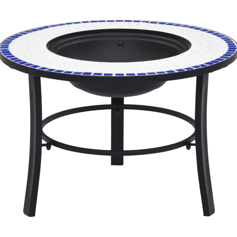 VIDAXL - Foyer mosaïque bleu et blanc 68 cm céramique