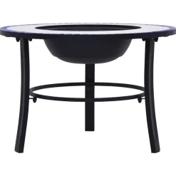 VIDAXL - Foyer mosaïque bleu et blanc 68 cm céramique
