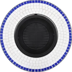 VIDAXL - Foyer mosaïque bleu et blanc 68 cm céramique