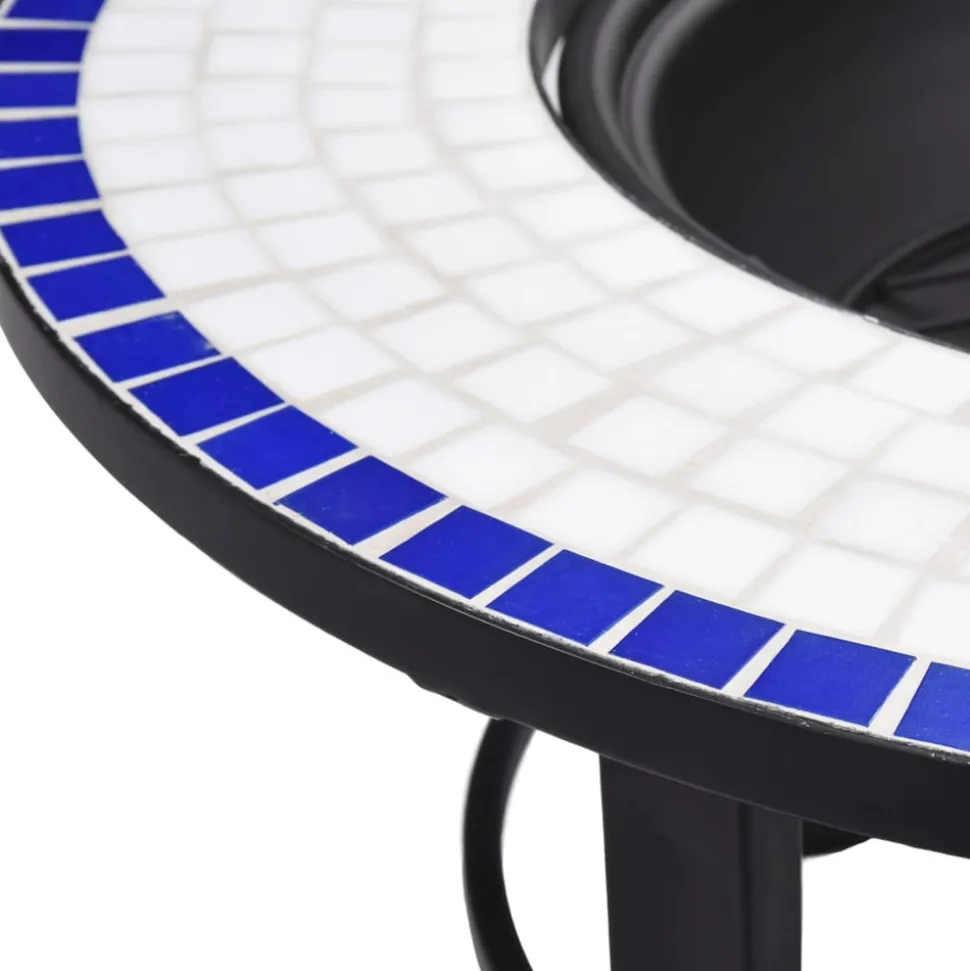 VIDAXL - Foyer mosaïque bleu et blanc 68 cm céramique