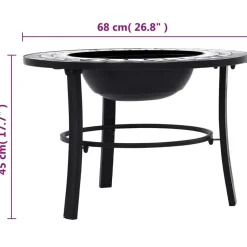 VIDAXL - Foyer mosaïque noir et blanc 68 cm céramique