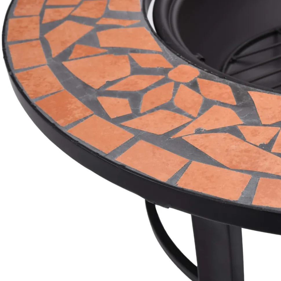 VIDAXL - Foyer mosaïque terre cuite 68 cm céramique