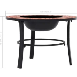 VIDAXL - Foyer mosaïque terre cuite 68 cm céramique
