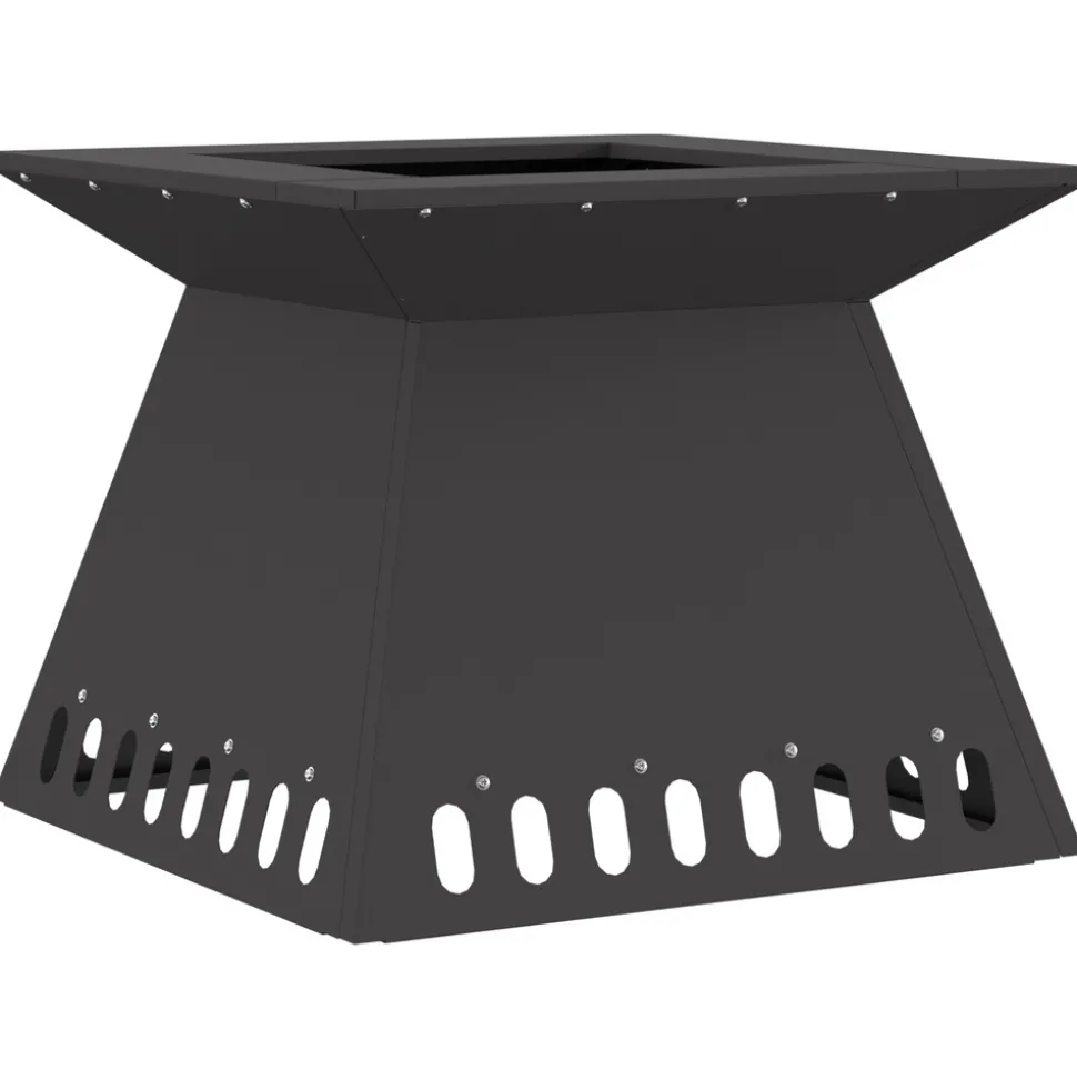 VIDAXL - Foyer noir 48x48x40 cm acier