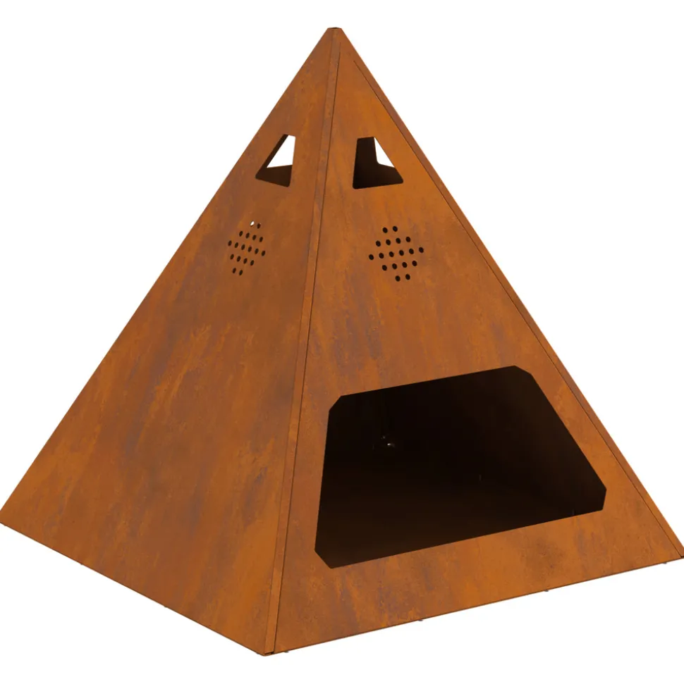VIDAXL - Foyer pyramid 50x50x51 cm en acier résistant aux intempéries