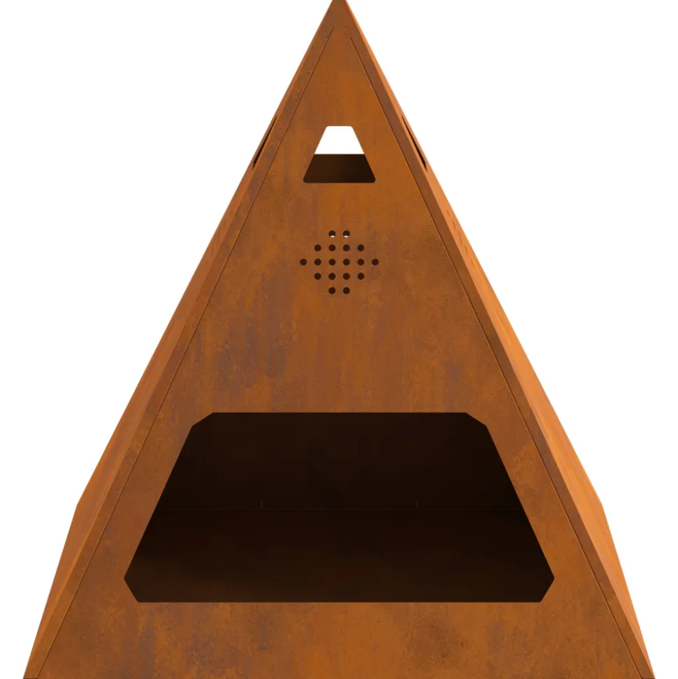 VIDAXL - Foyer pyramid 50x50x51 cm en acier résistant aux intempéries